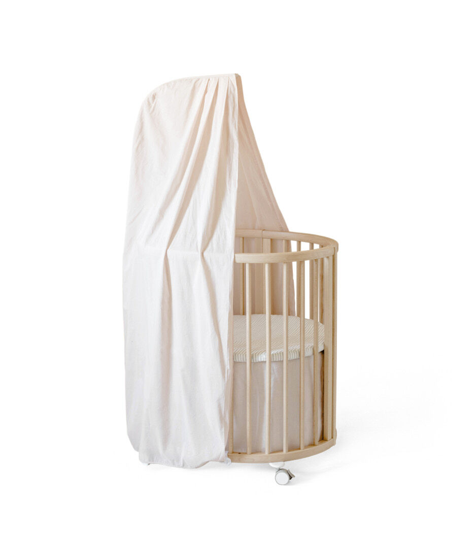 Stokke® Sleepi™ Mini with Bed Skirt by PEHR. Blush. US.
